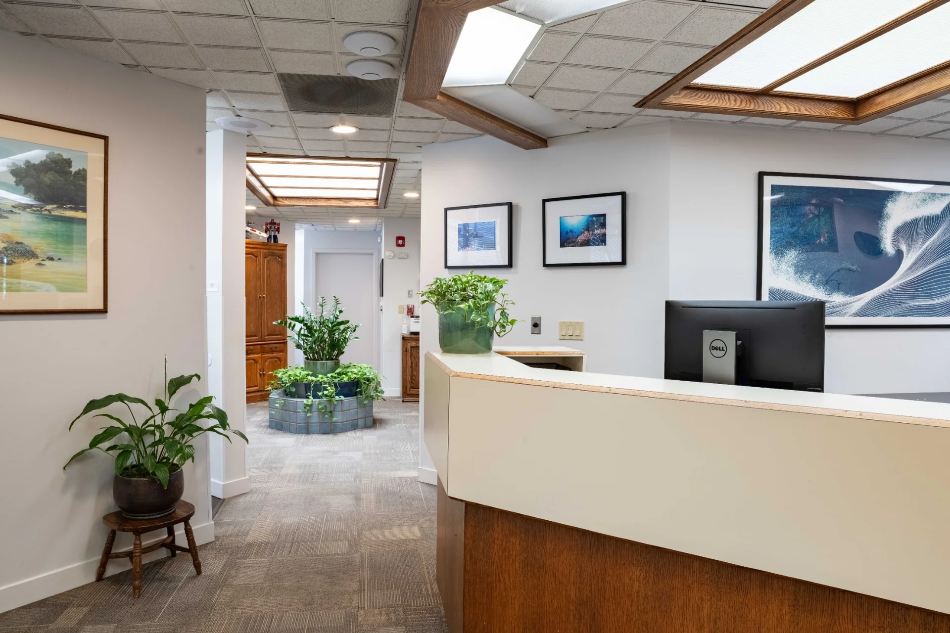 Main reception area inside the dental office